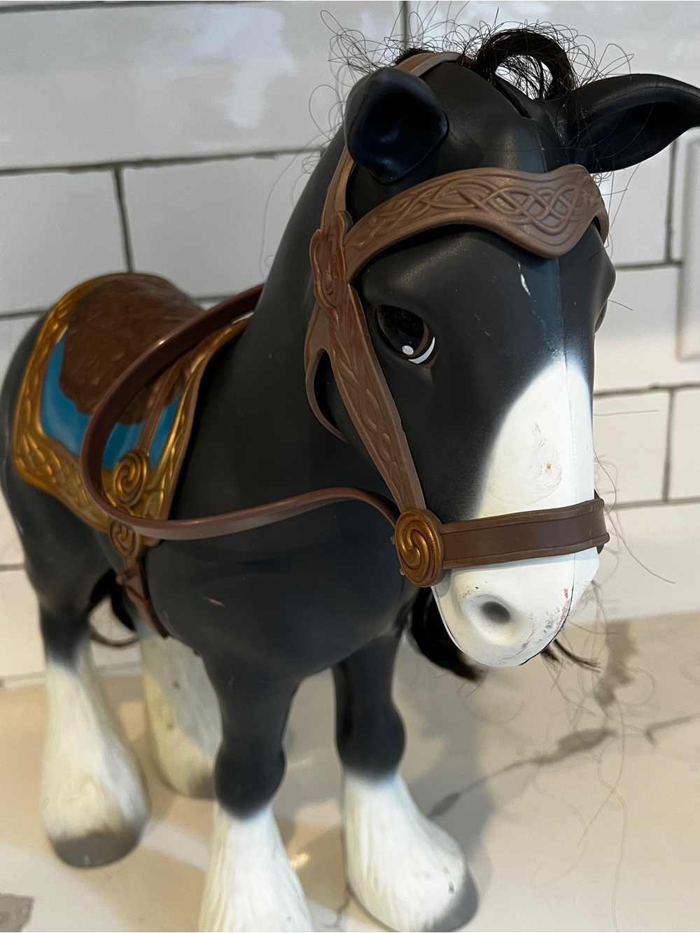Disney Brave Angus Horse Saddle Merida Doll 14” large play horse toy riding